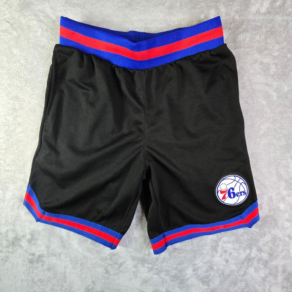 Ultra Game Philadelphia 76ers Shorts Mens Medium Black NBA Basketball Mesh Retro
